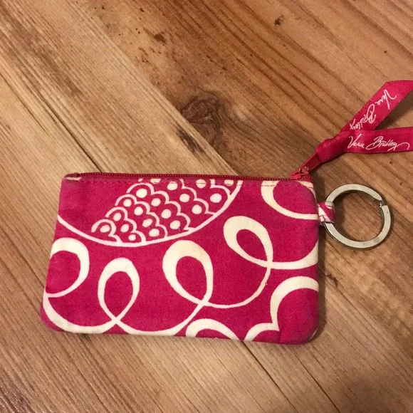 Vera Bradley keyring ID wallet pink and white retired piece - Picture 3 of 4